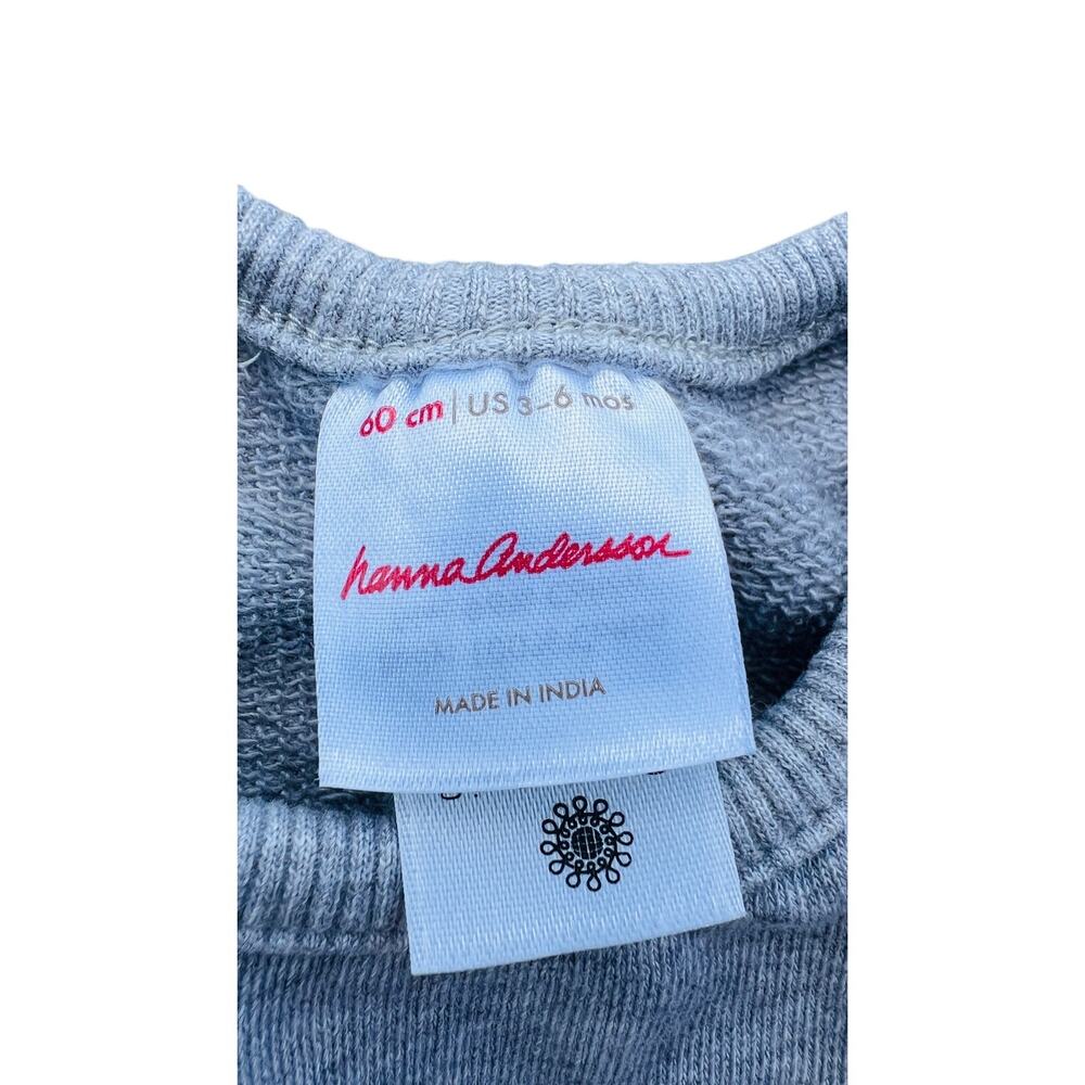 🐻 Hanna Andersson Gray Romper 3–6M Organic Cotton Baby One-Piece Outfit - Picture 4 of 4